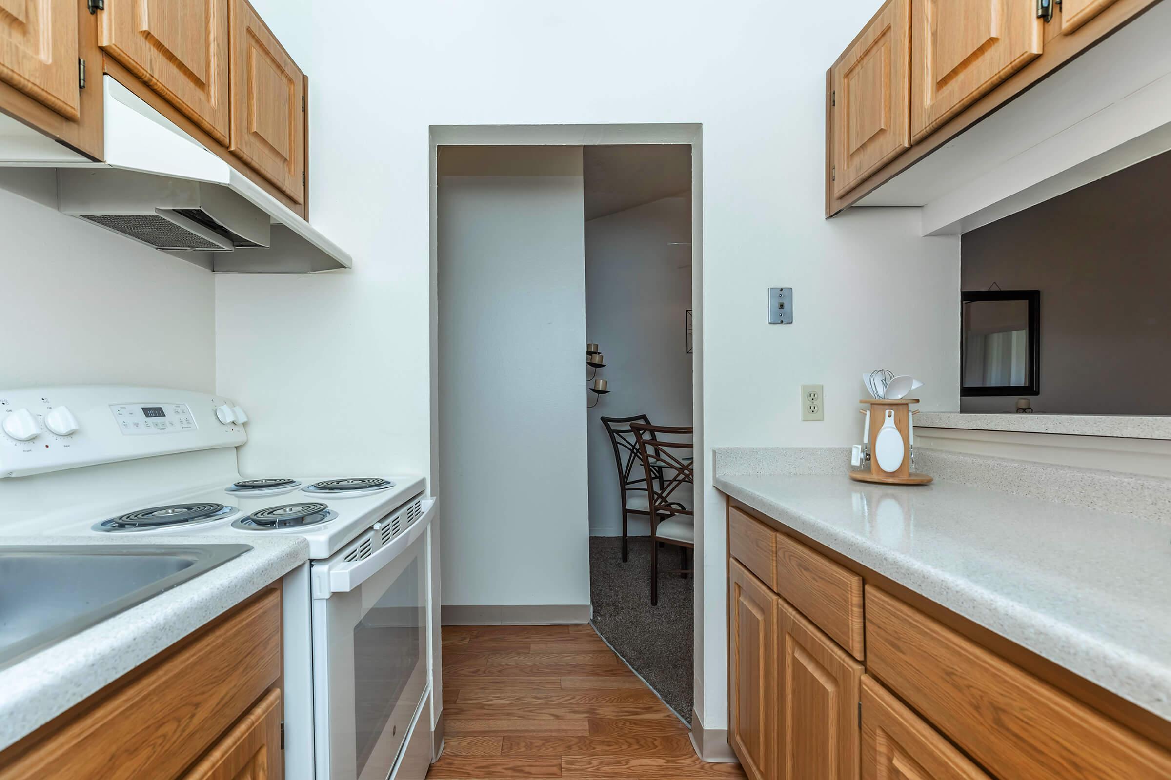 kitchen with wooden cabinets