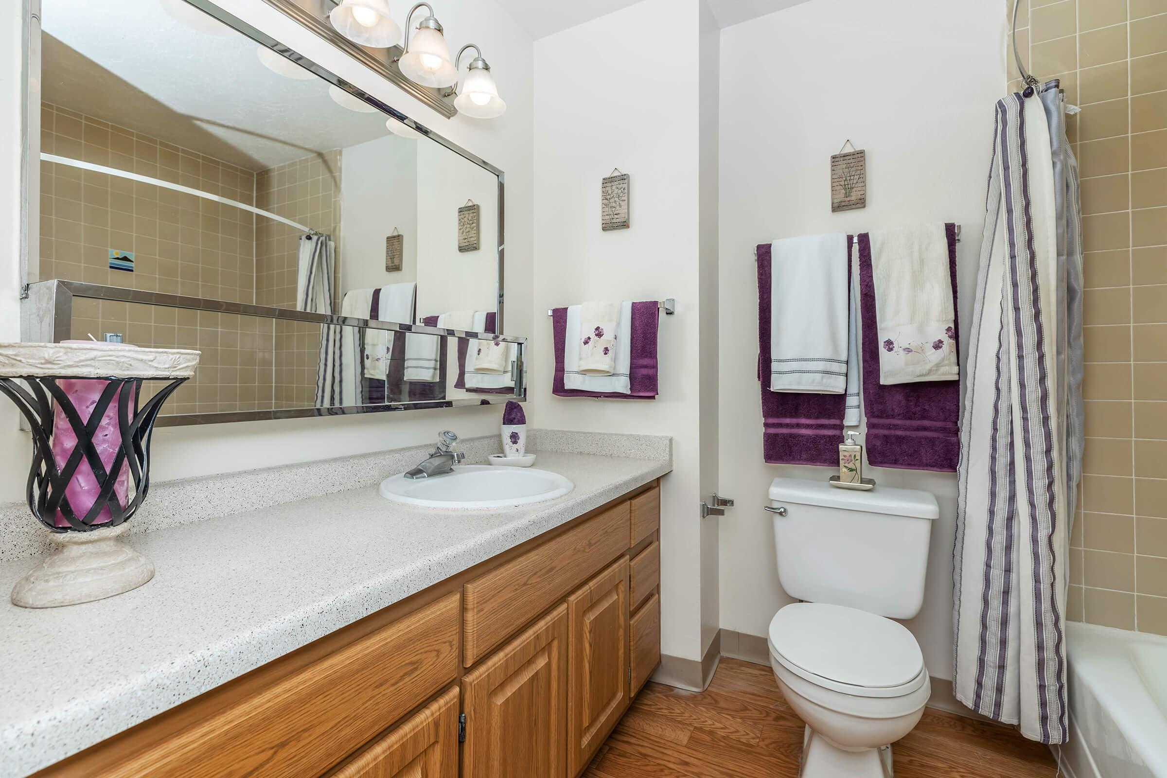 bathroom with wooden floors