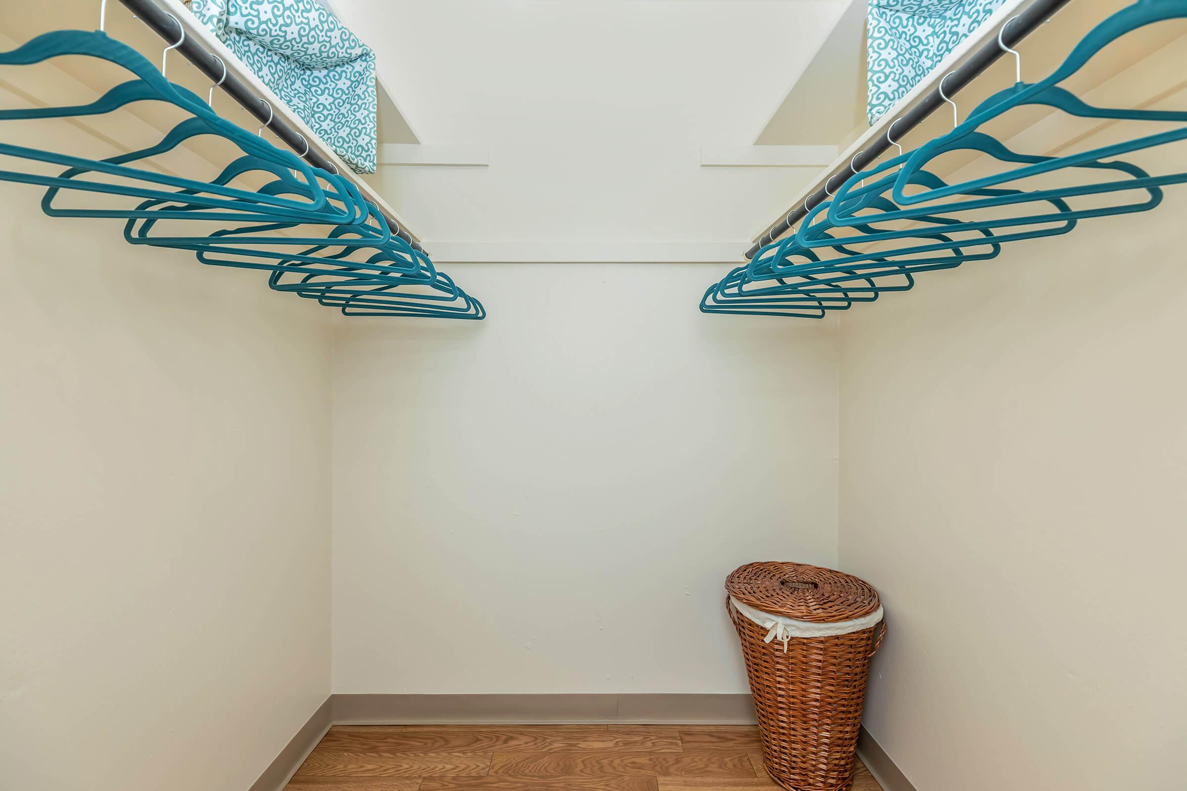 walk-in closet with wooden floors