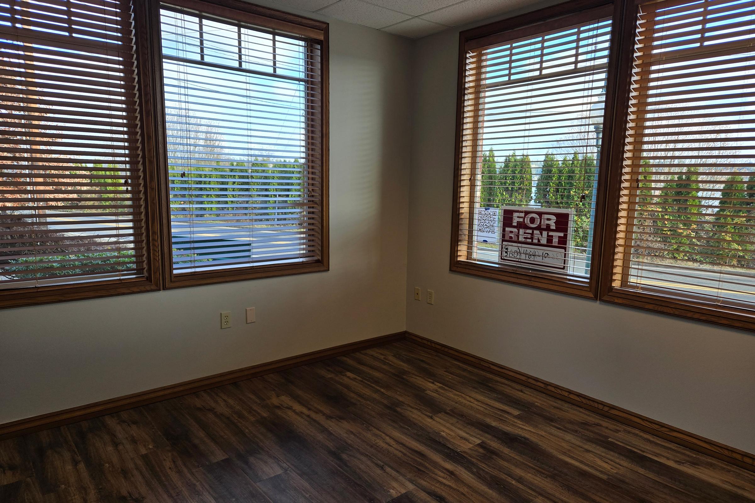 a room with a large window