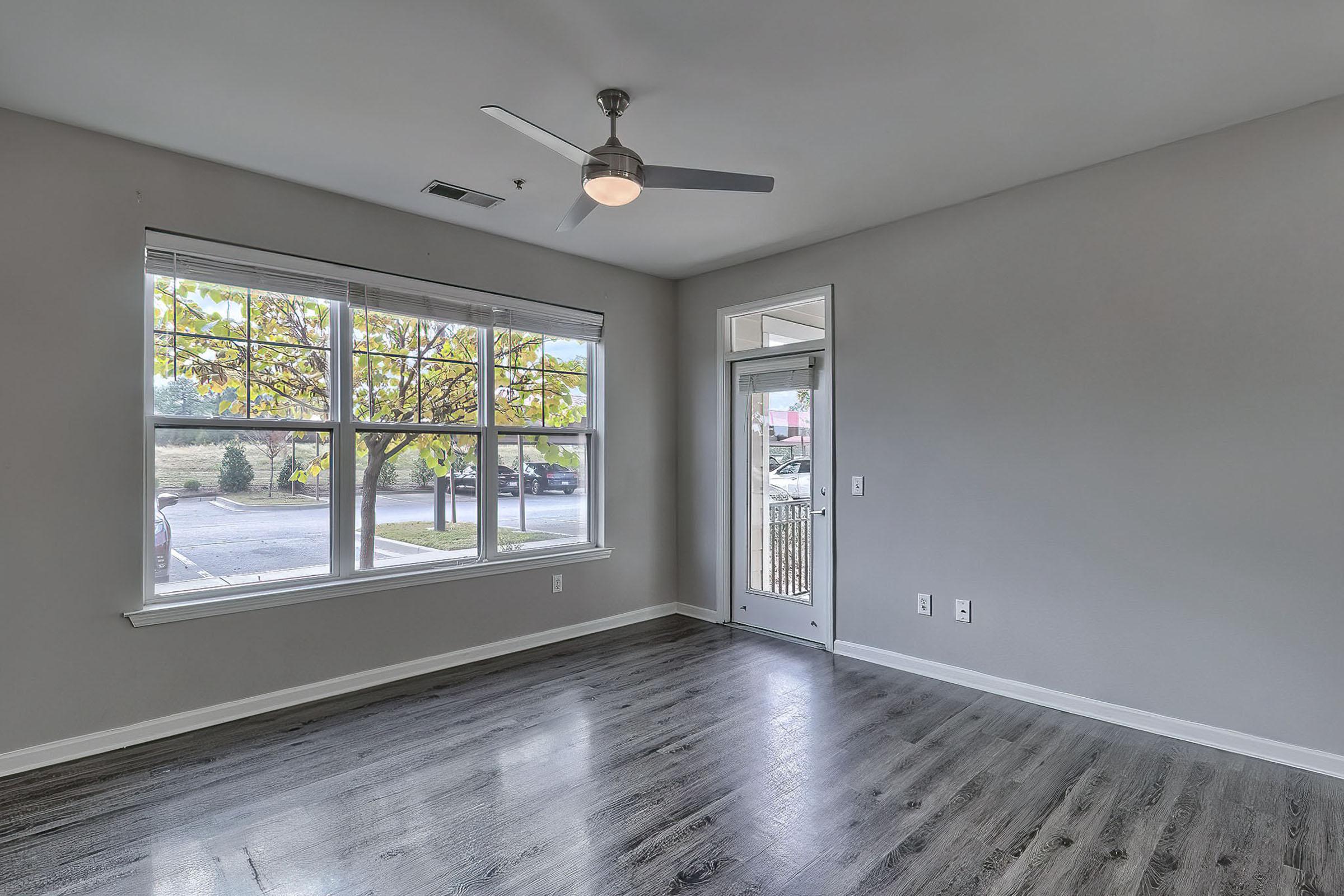 a room with a large window