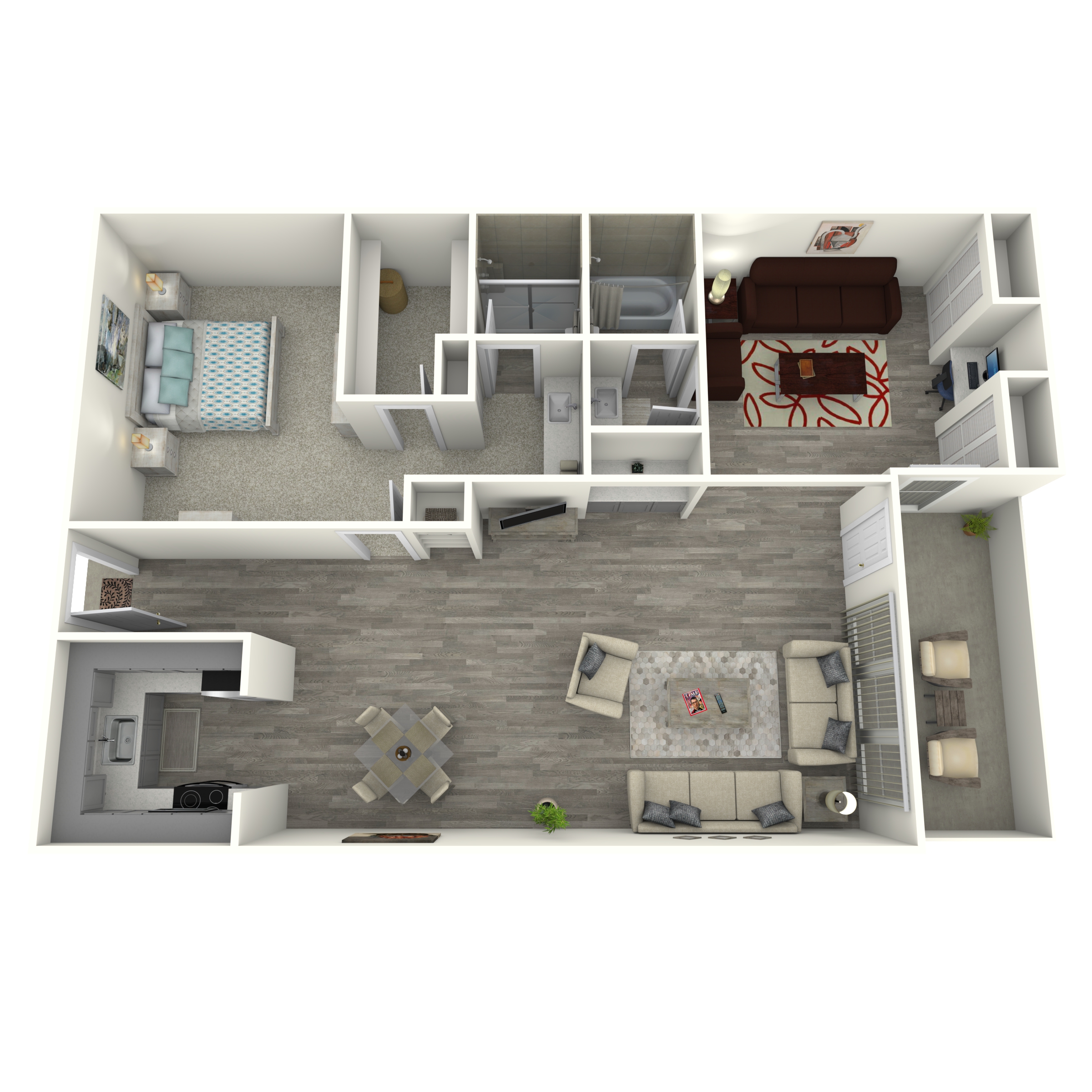 Floor plan image of 1x2 Den Renovated