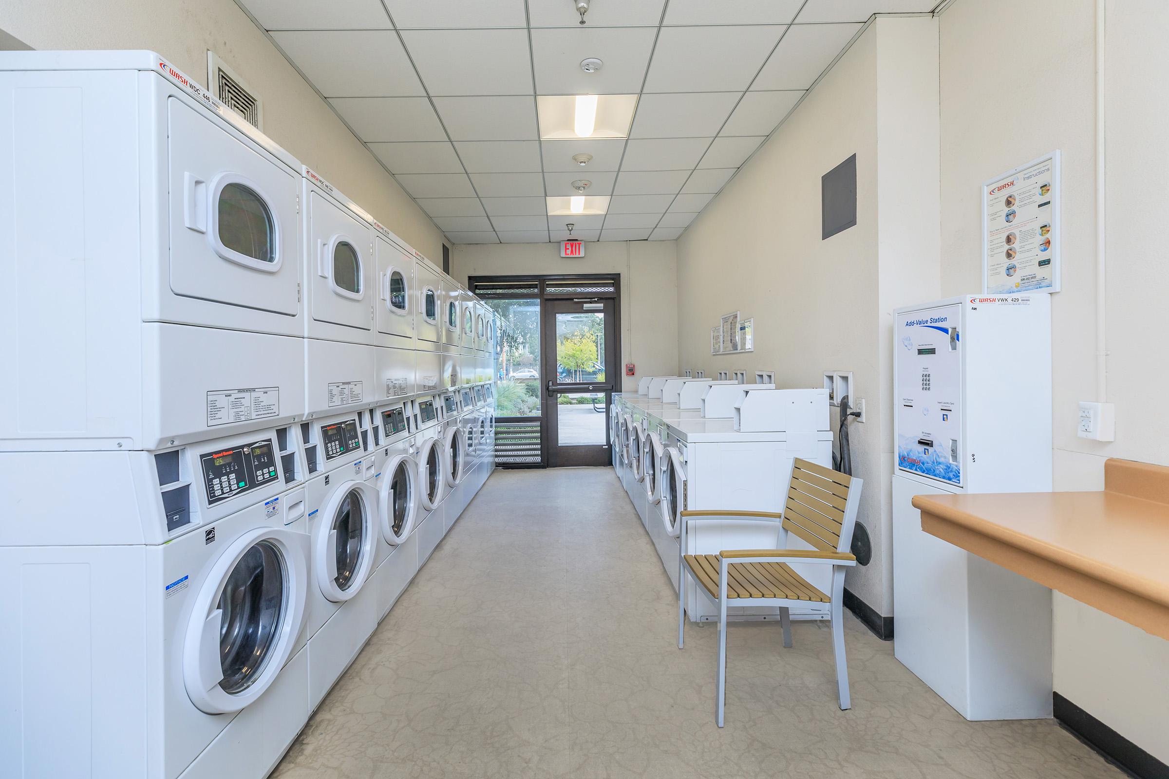 Washers and dryers in the community laundry room