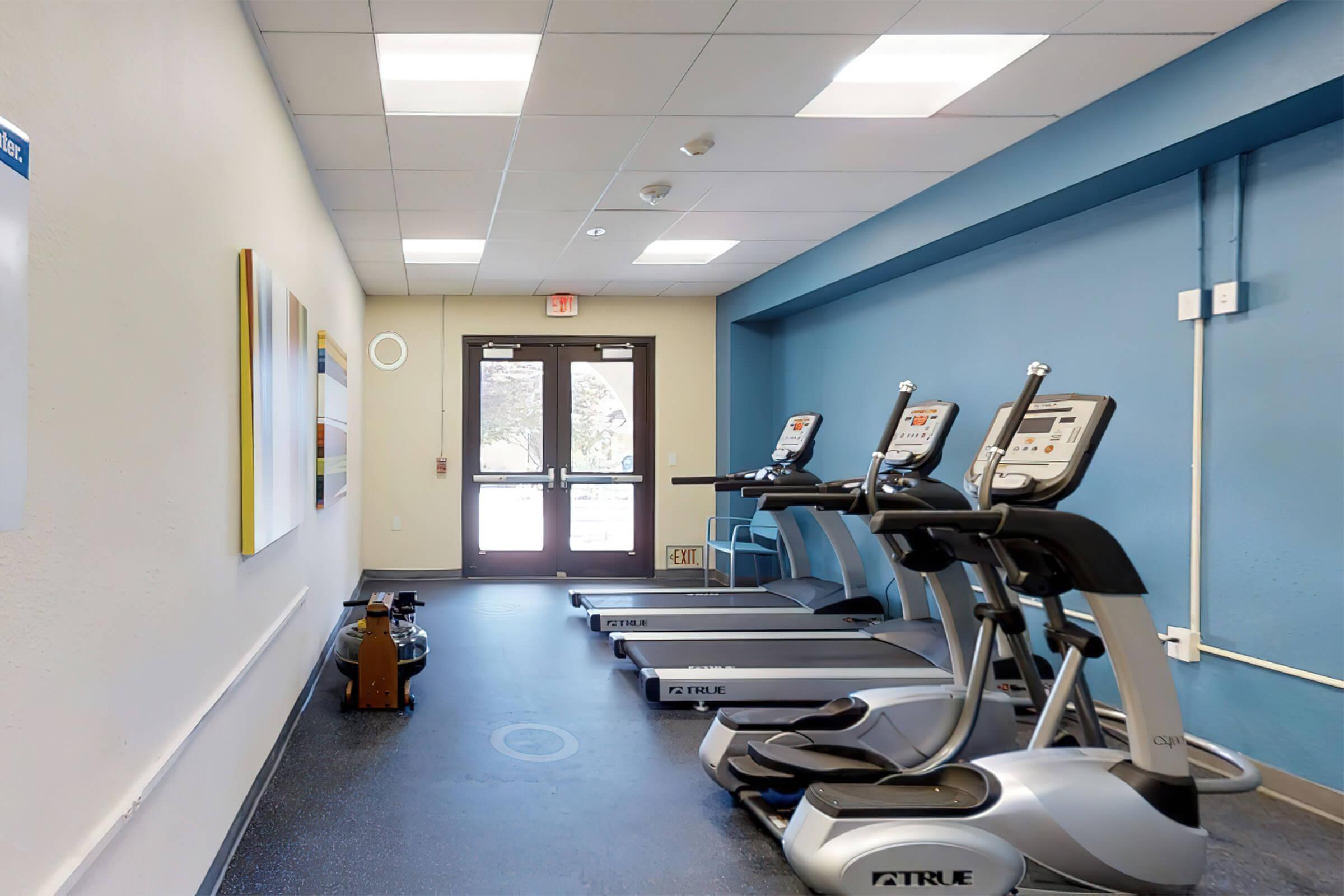 Workout equipment in the community gym