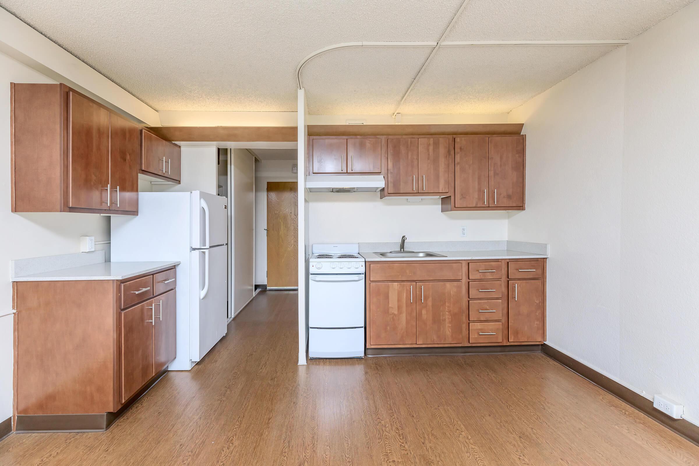 Kitchen with white appliances