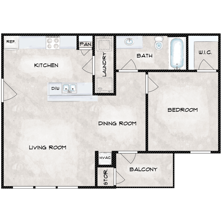 1B1B floor plan image