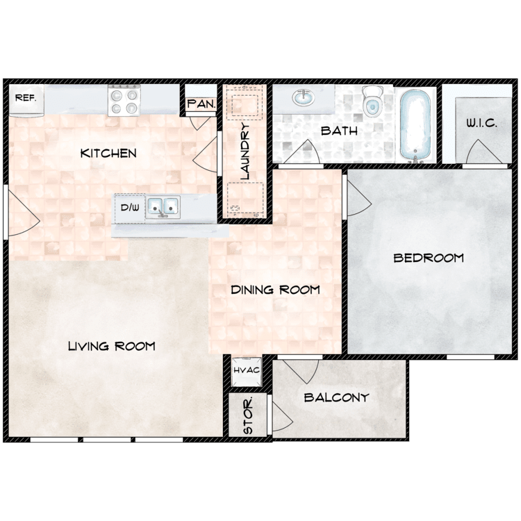 1B1B floor plan image