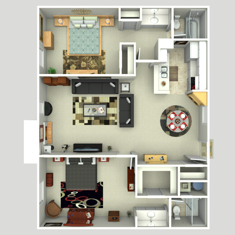 Floor plan image of 2 Bed 2 Bath B1