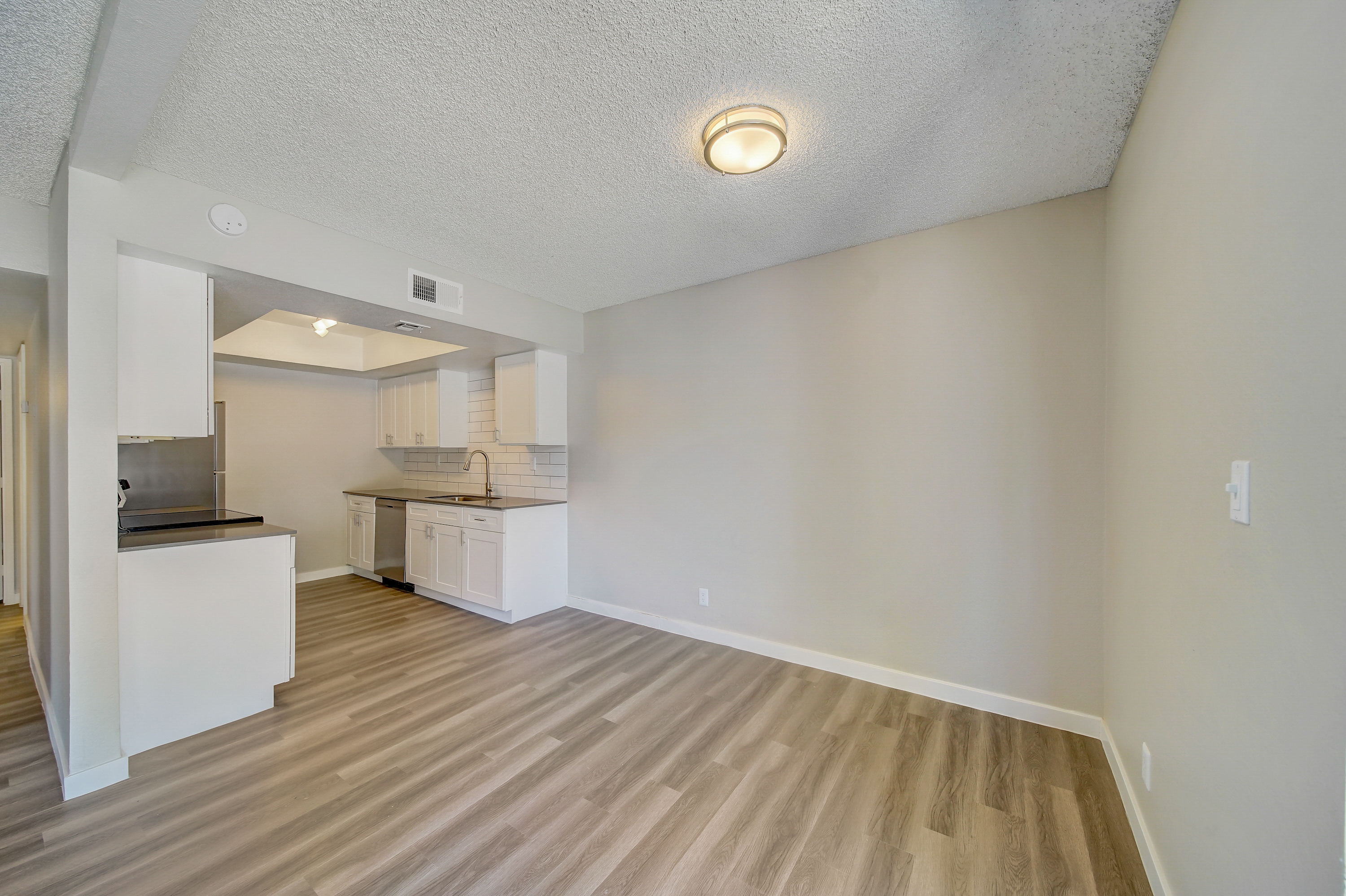 a room with a wood floor