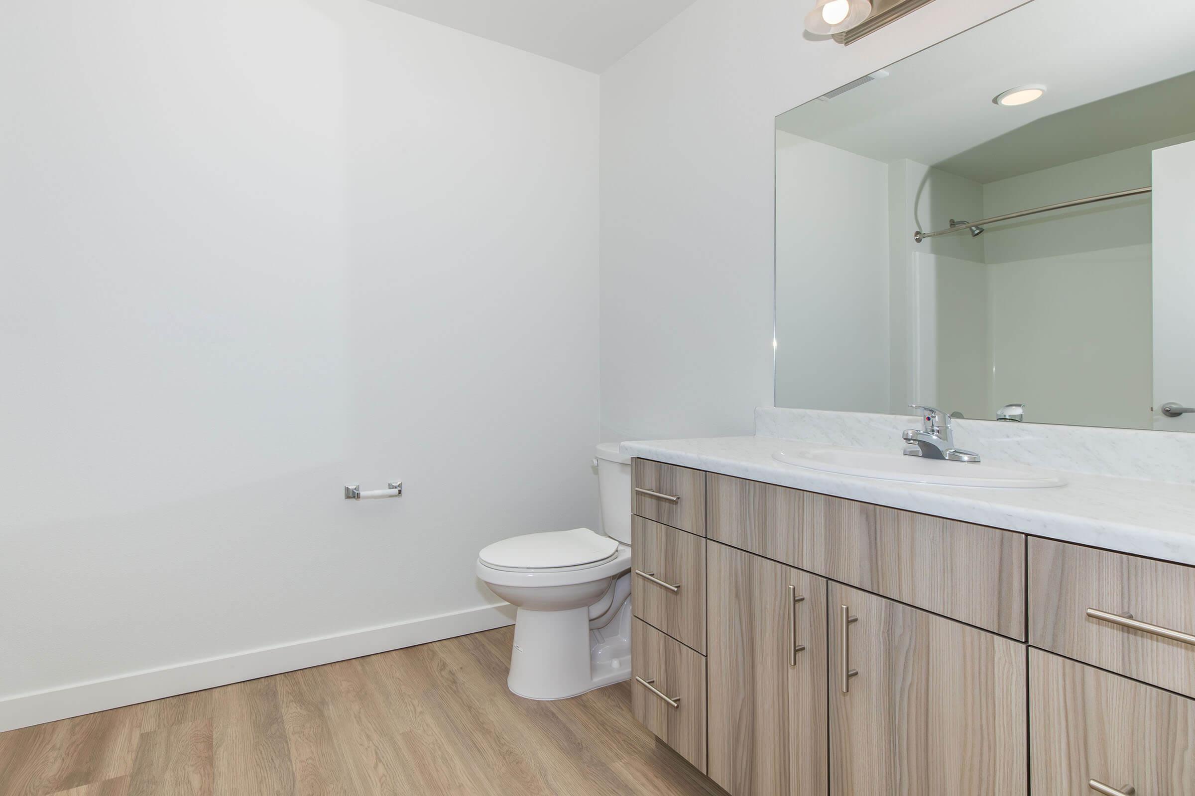 a room with a sink and a shower