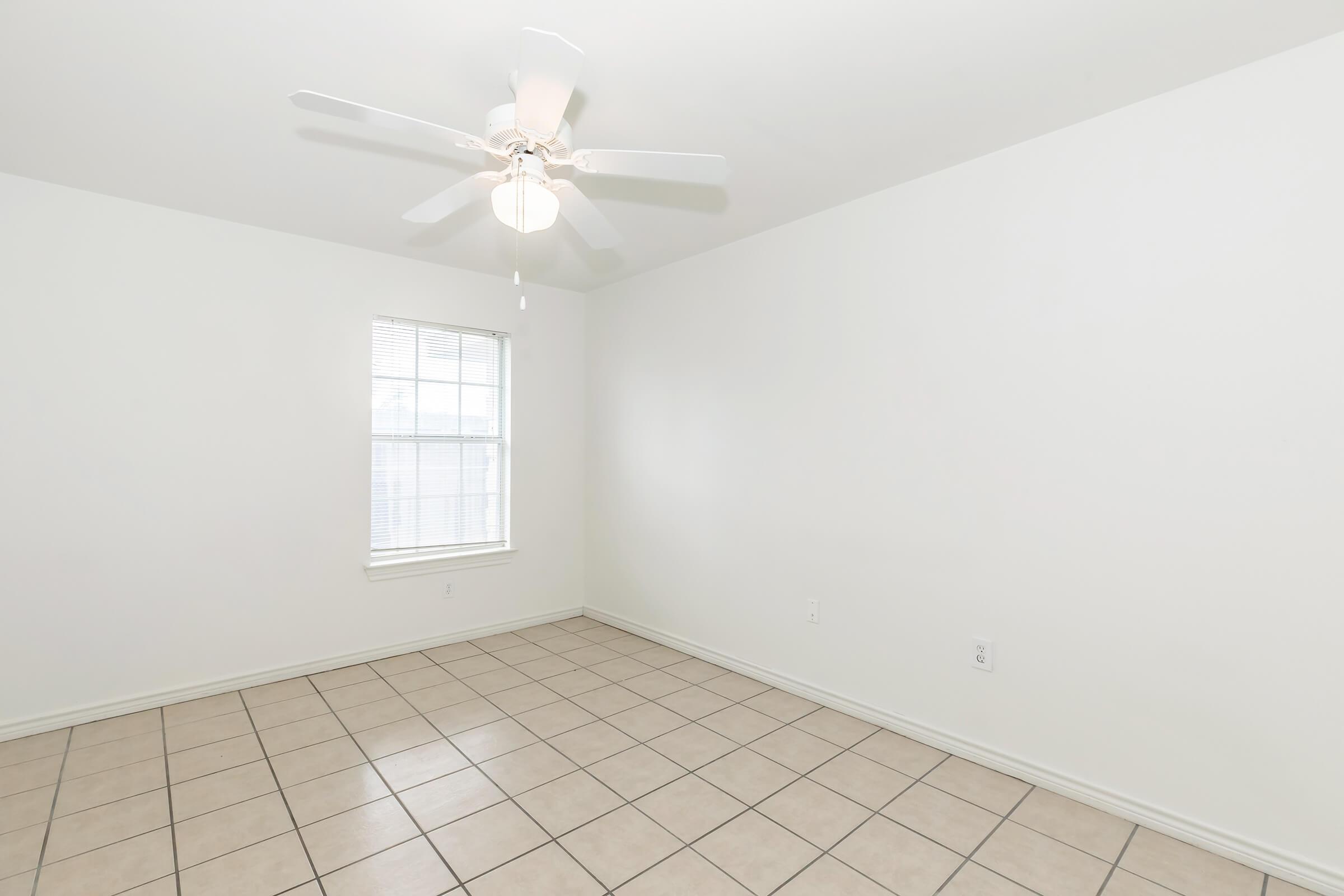 a room with a tiled floor