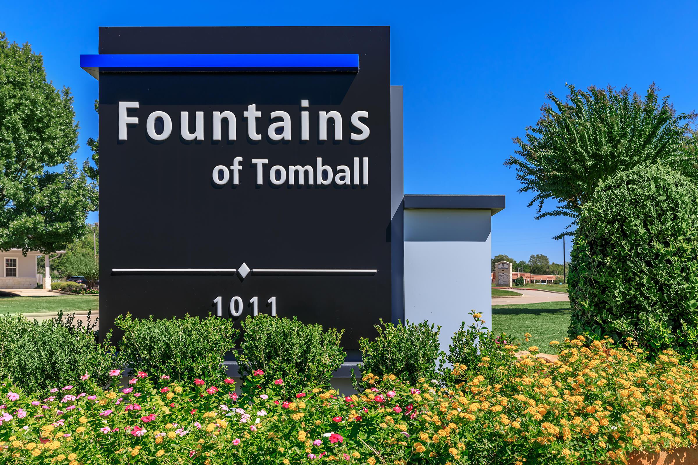 Fountains of Tomball monument sign