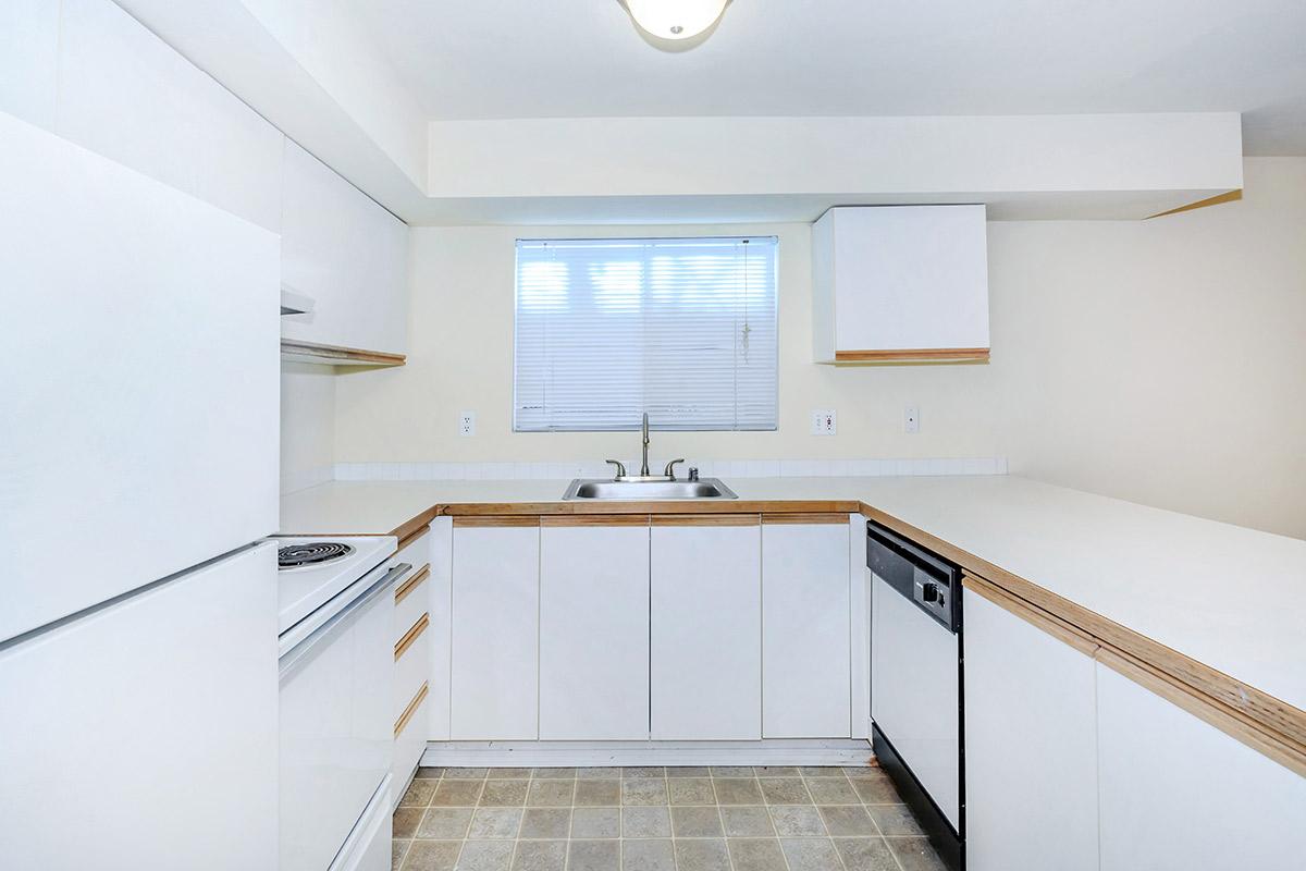 a kitchen with a sink and a window