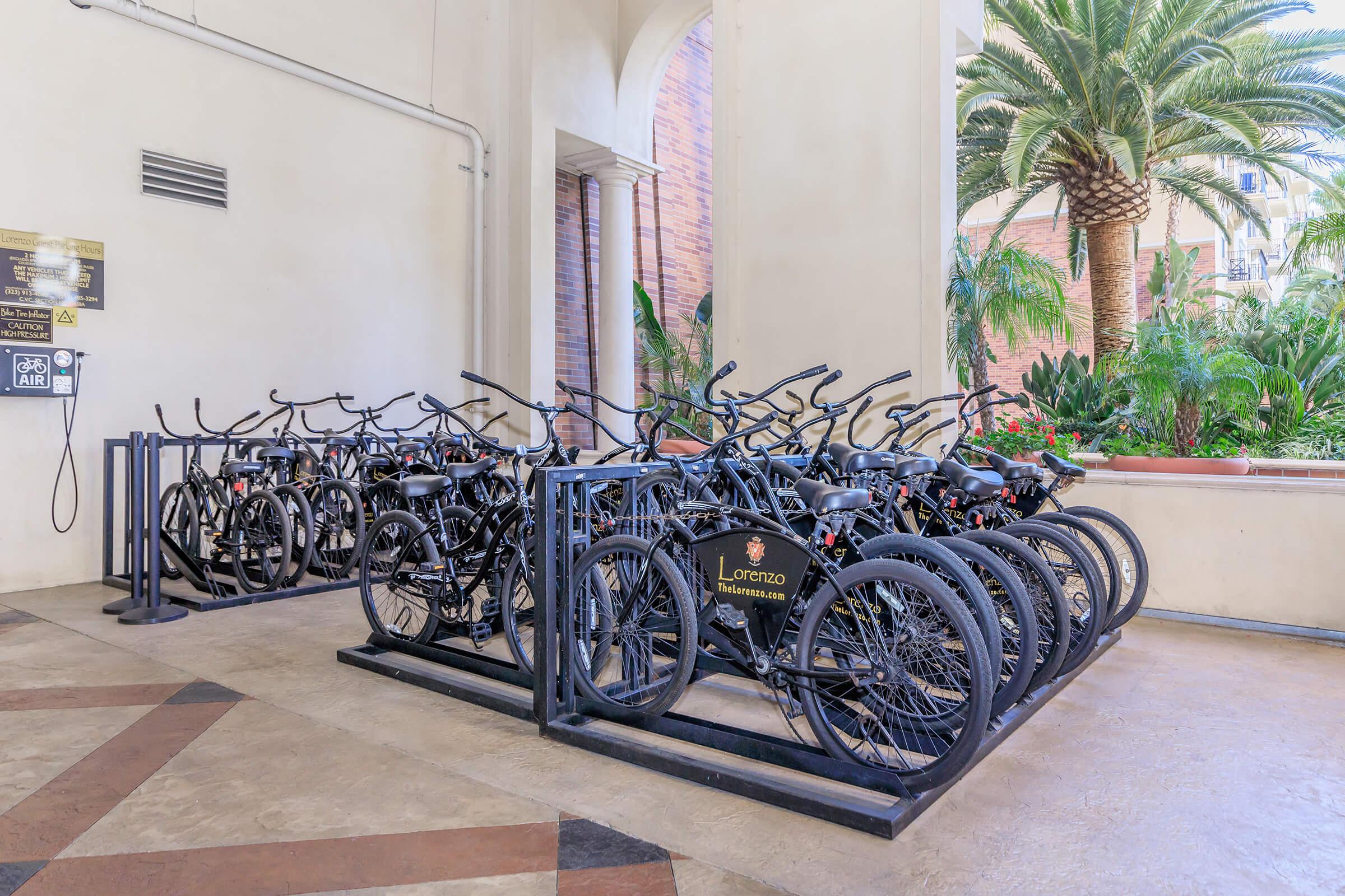 a bicycle parked on the side of a building