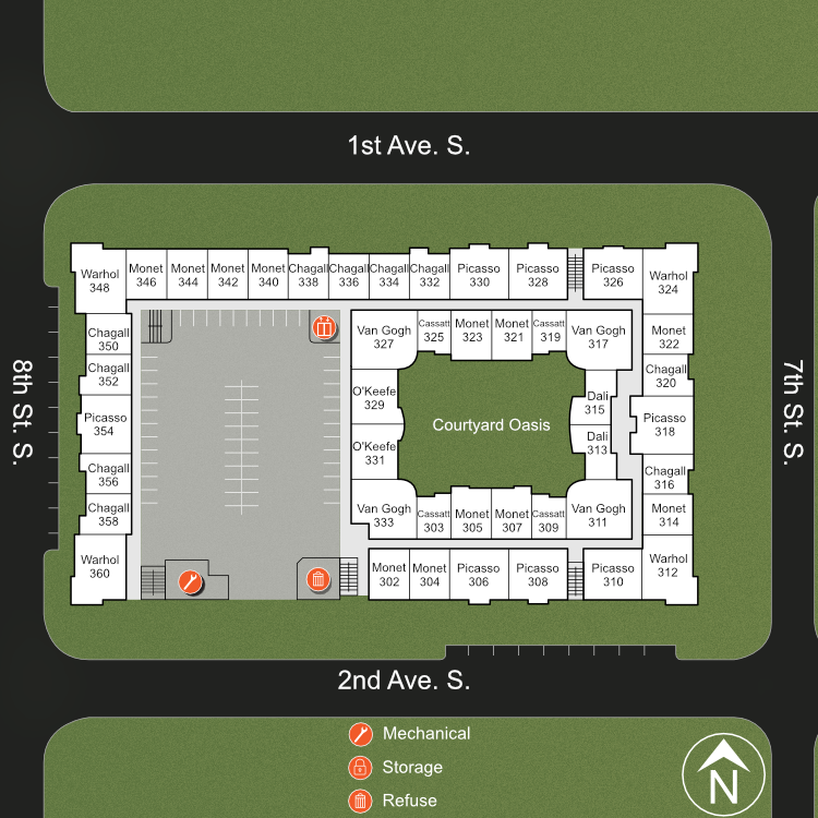 We make every effort to make our website accessible to anybody, especially those with disabilities. If you have question in terms of the relative location of an amenity or apartment home, please give us a call.