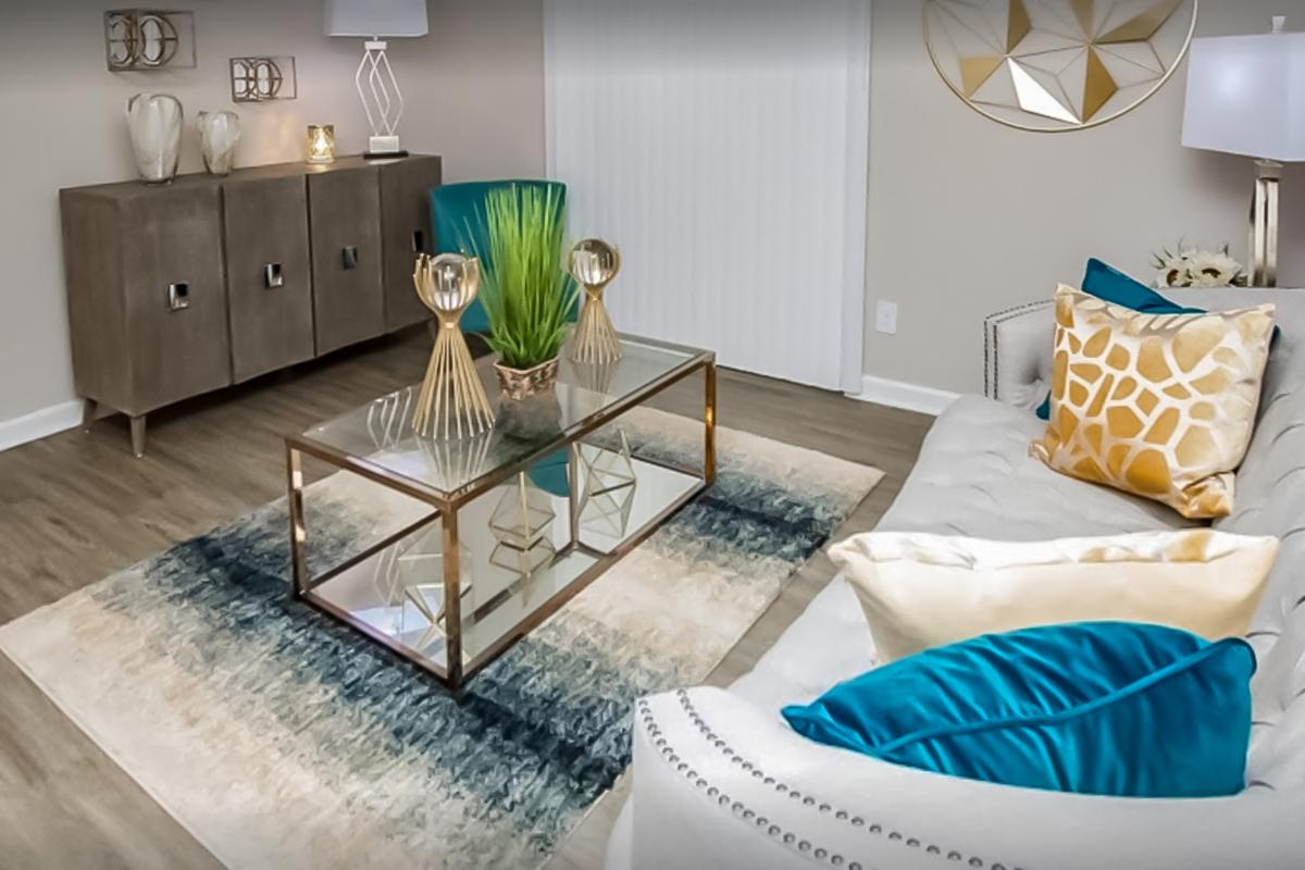 a room filled with furniture and a bed