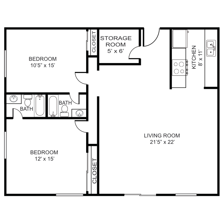22B East Renovated floor plan