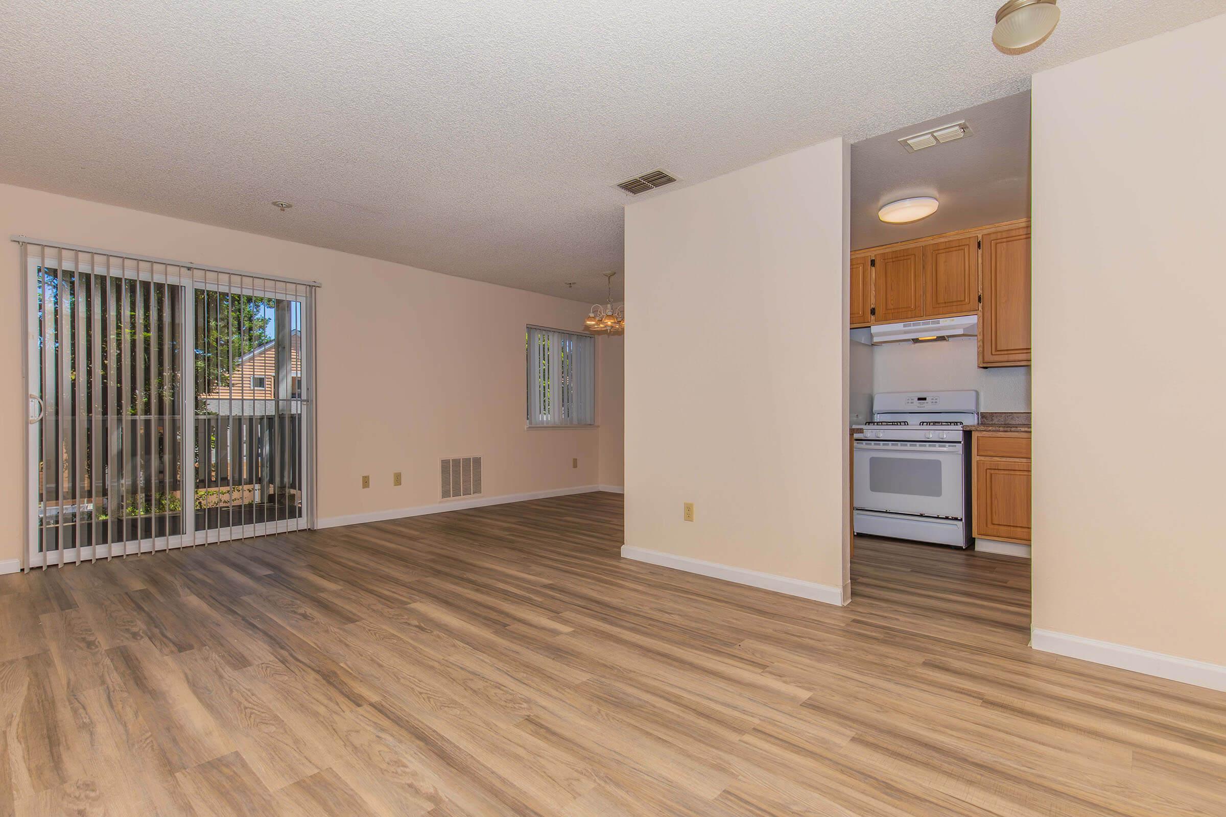 a room with a wood floor