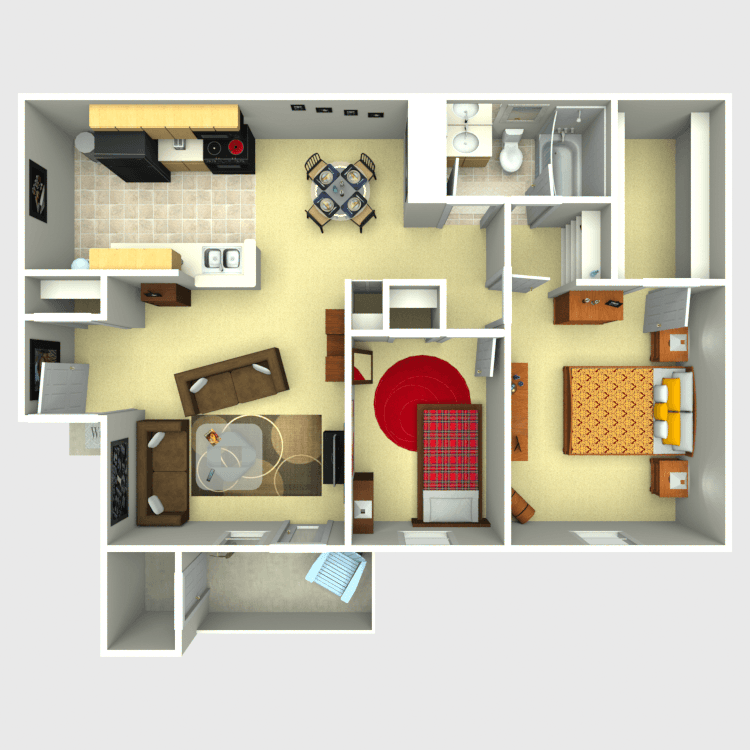 Floor plan image of 2 Bed 1 Bath C
