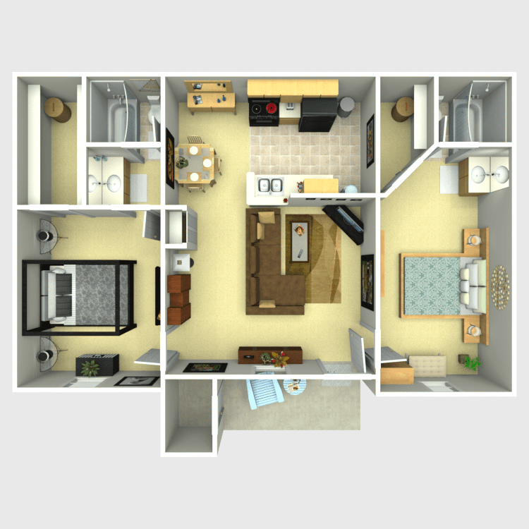 Floor plan image of 2 Bed 2 Bath D