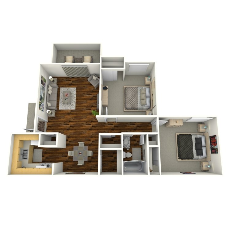 Floor plan image of 2 Bed 1 Bath