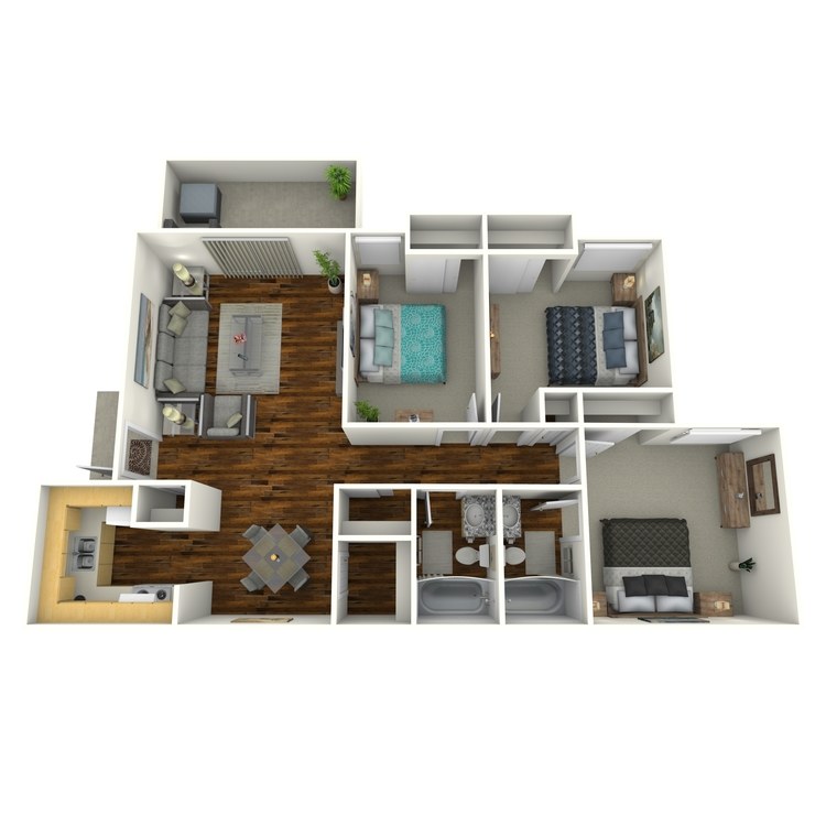 Floor plan image of 3 Bed 2 Bath