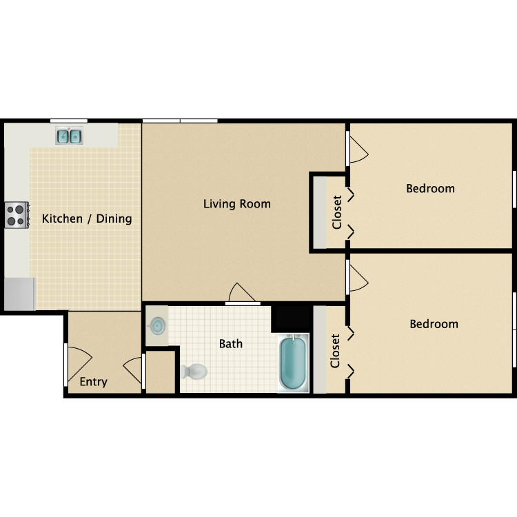 Floor plan image of 2 Bedroom