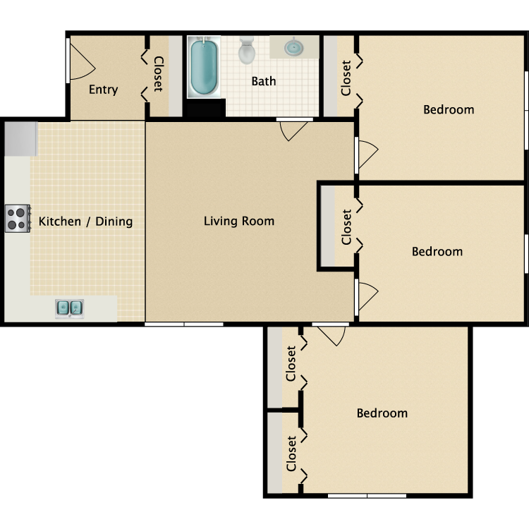 Floor plan image of 3 Bedroom