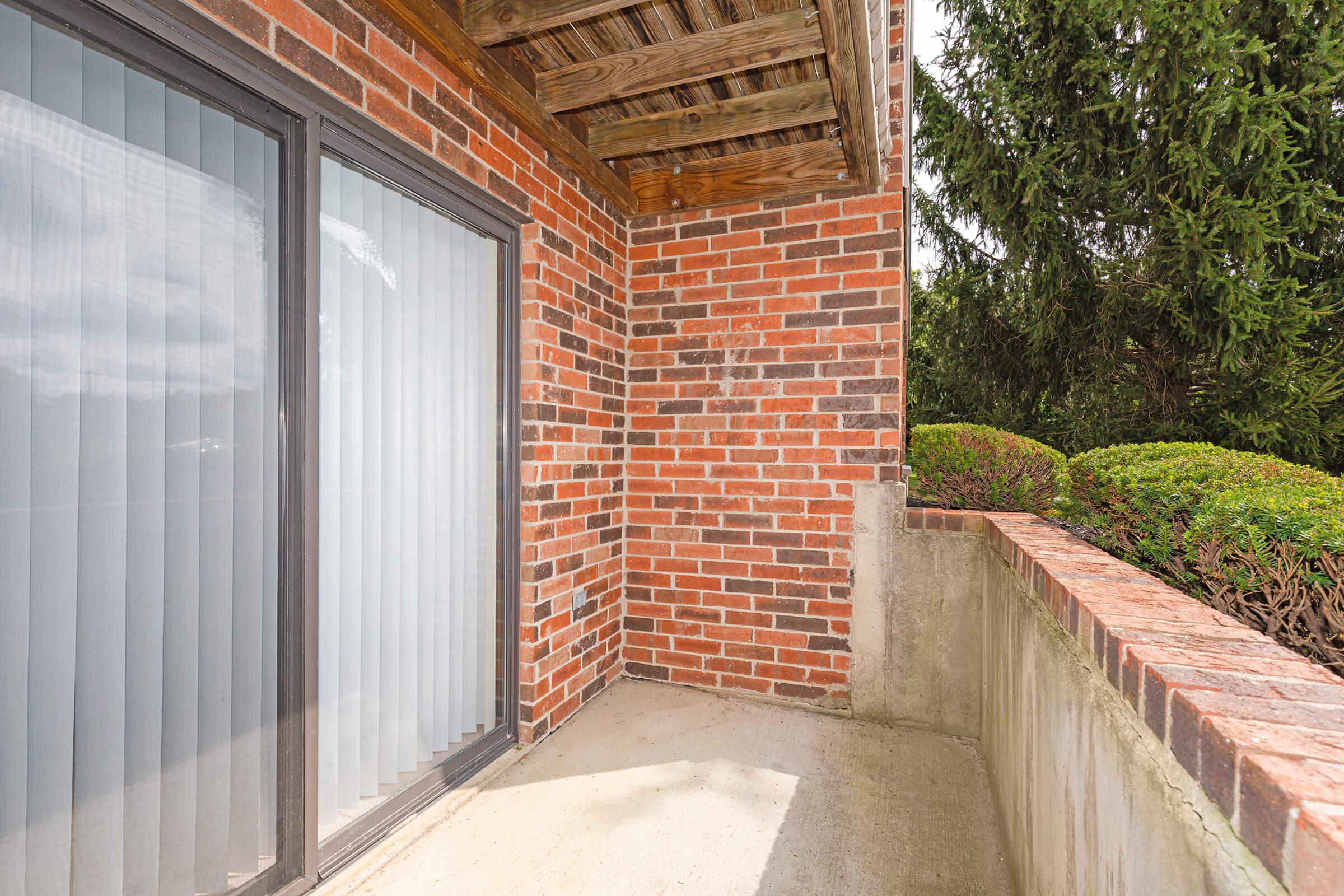 a close up of a brick building