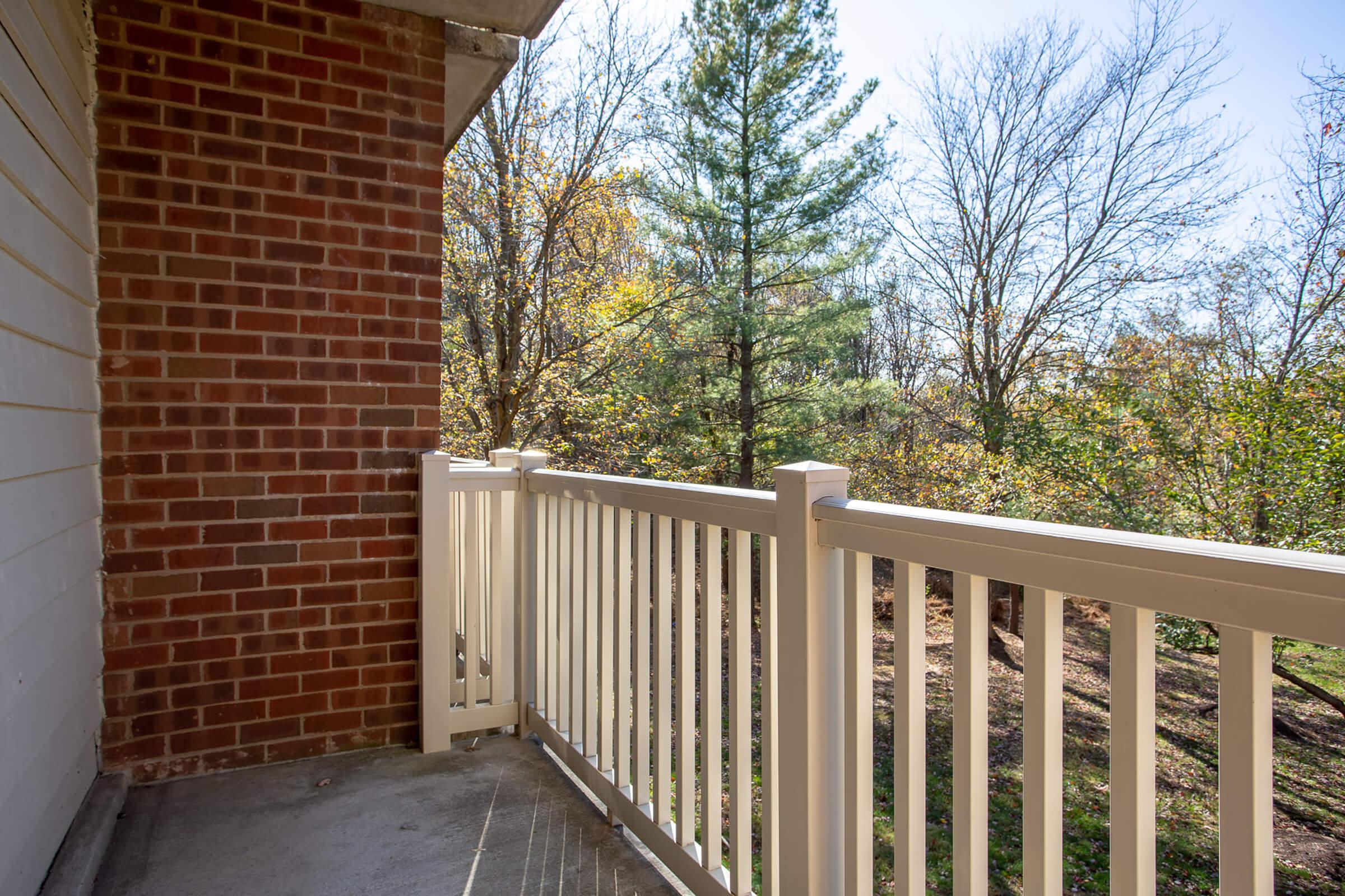 Patio at Huntington Square Apartments in Columbia, MD