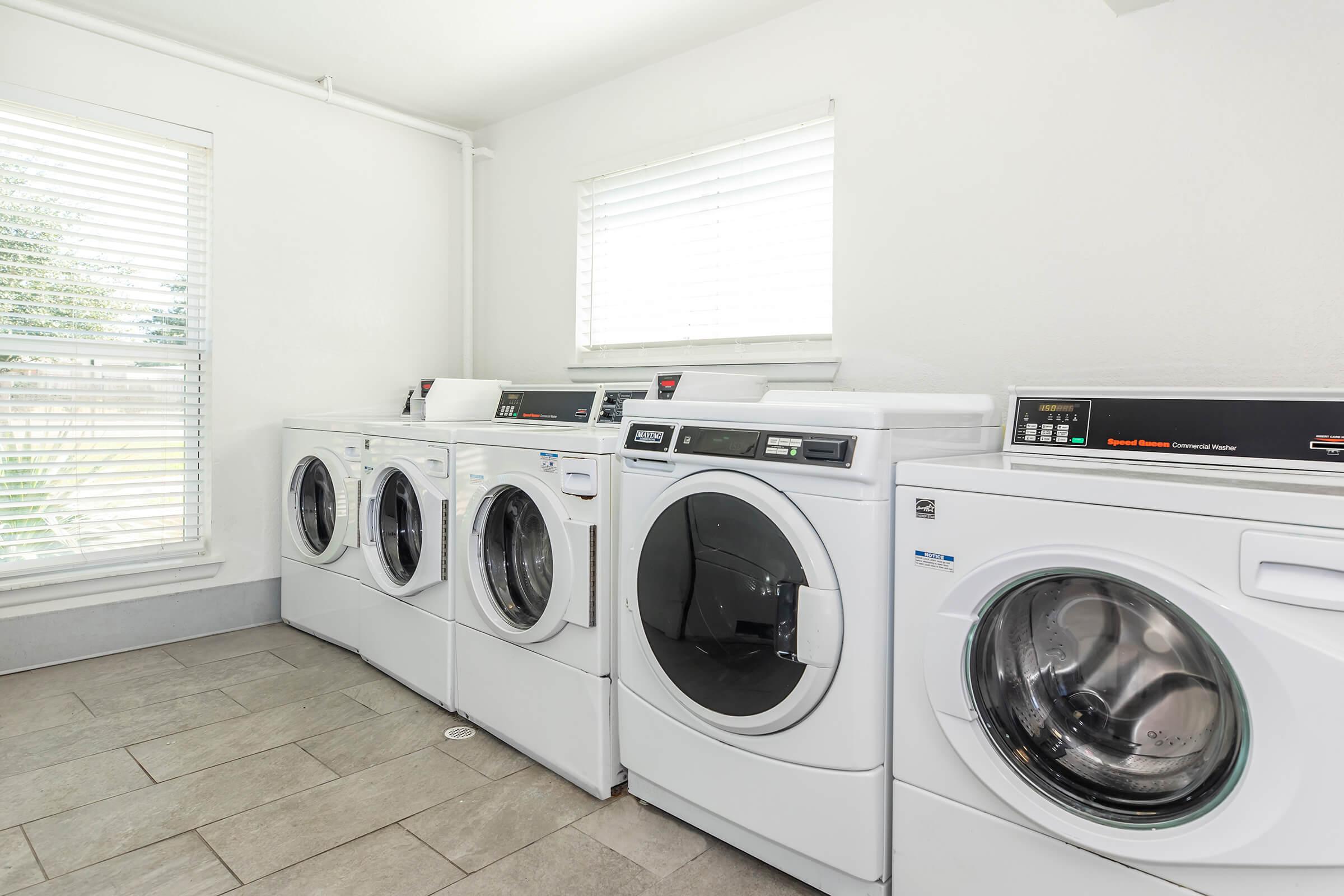 a washer in front of a window