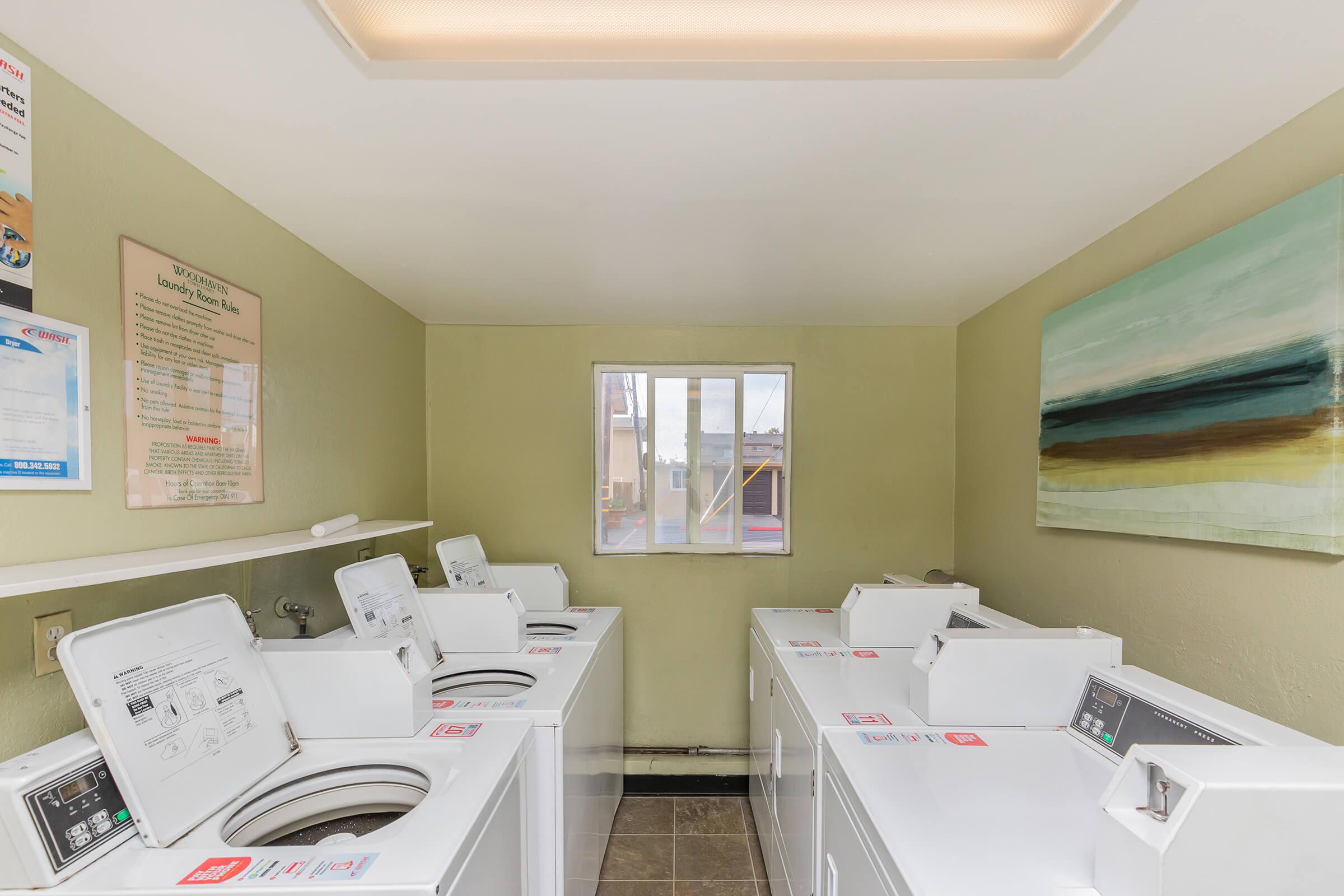 Washers and dryers in the community laundry room