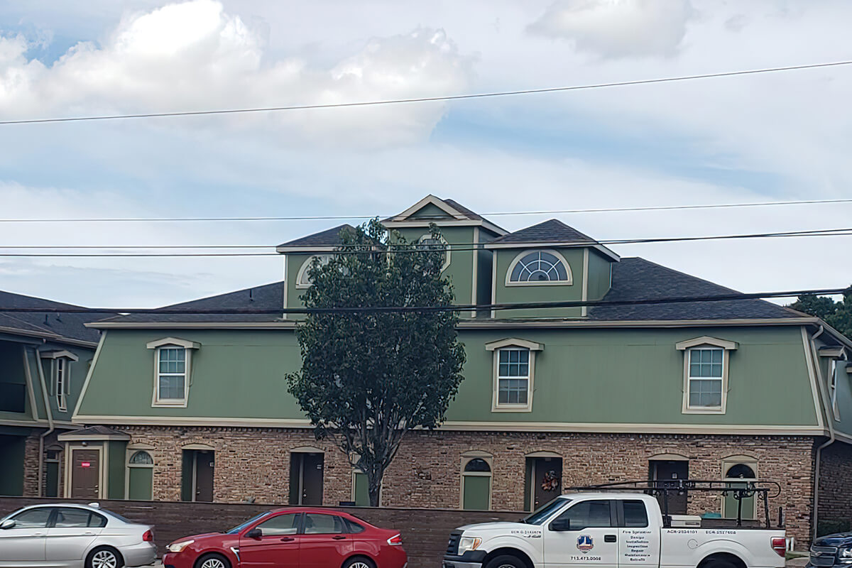 a car parked in front of a house