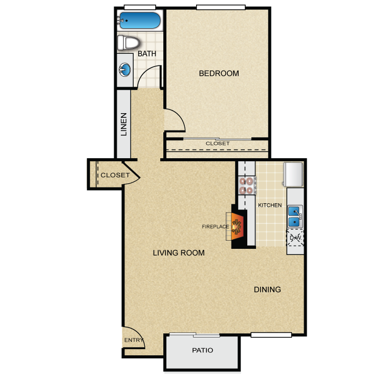 Floor plan image of One Bedroom A