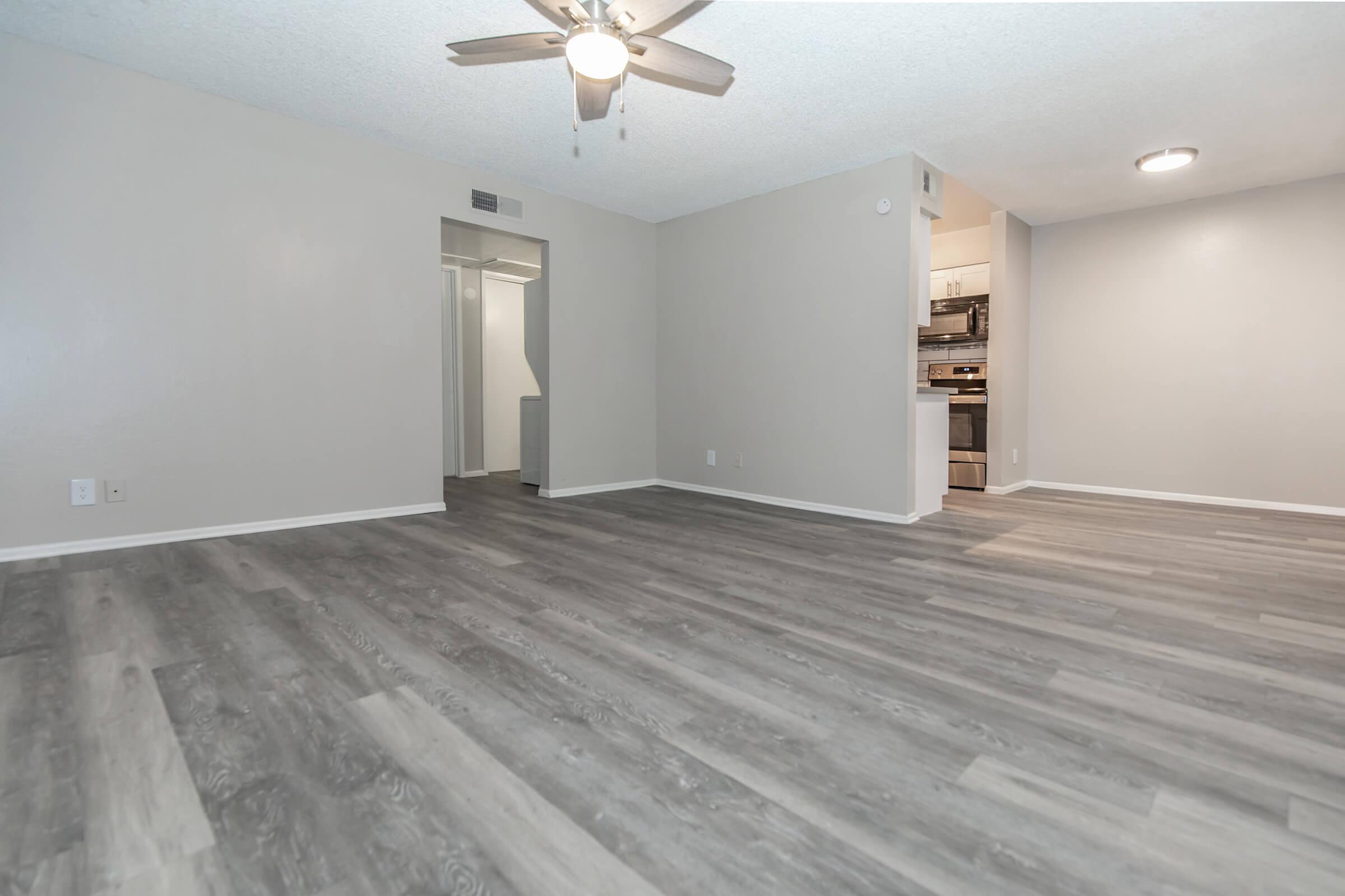 a room with a wood floor