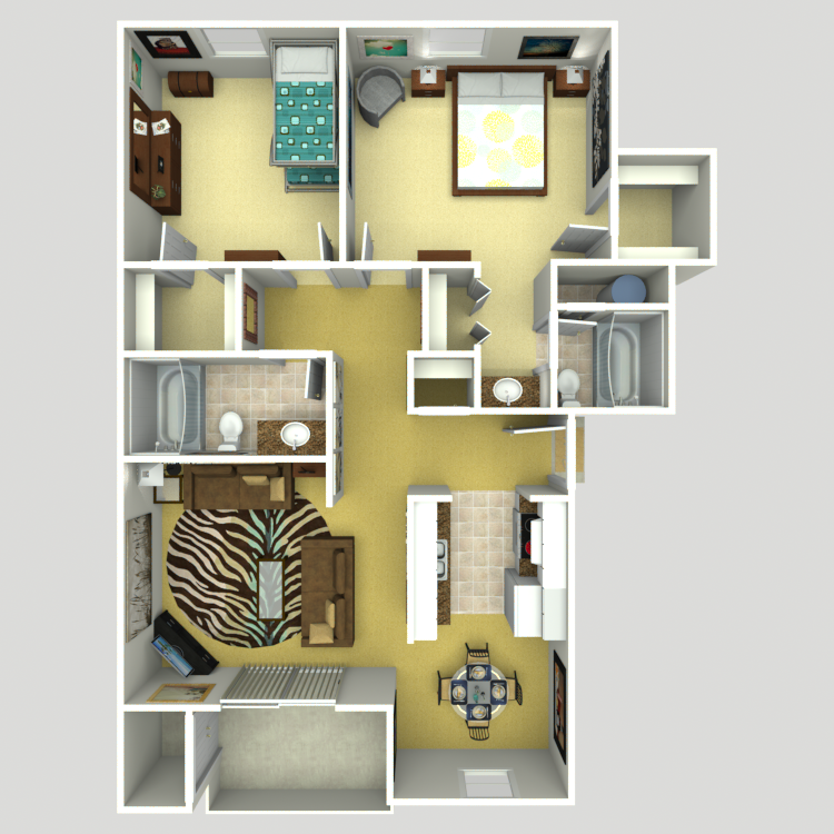 Floor plan image of 2 Bed 2 Bath B2