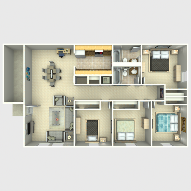 Floor plan image of 4 Bed 2 Bath