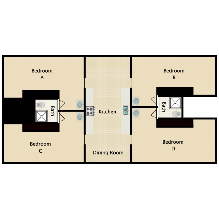 Floor plan image of Shared Bath Studio
