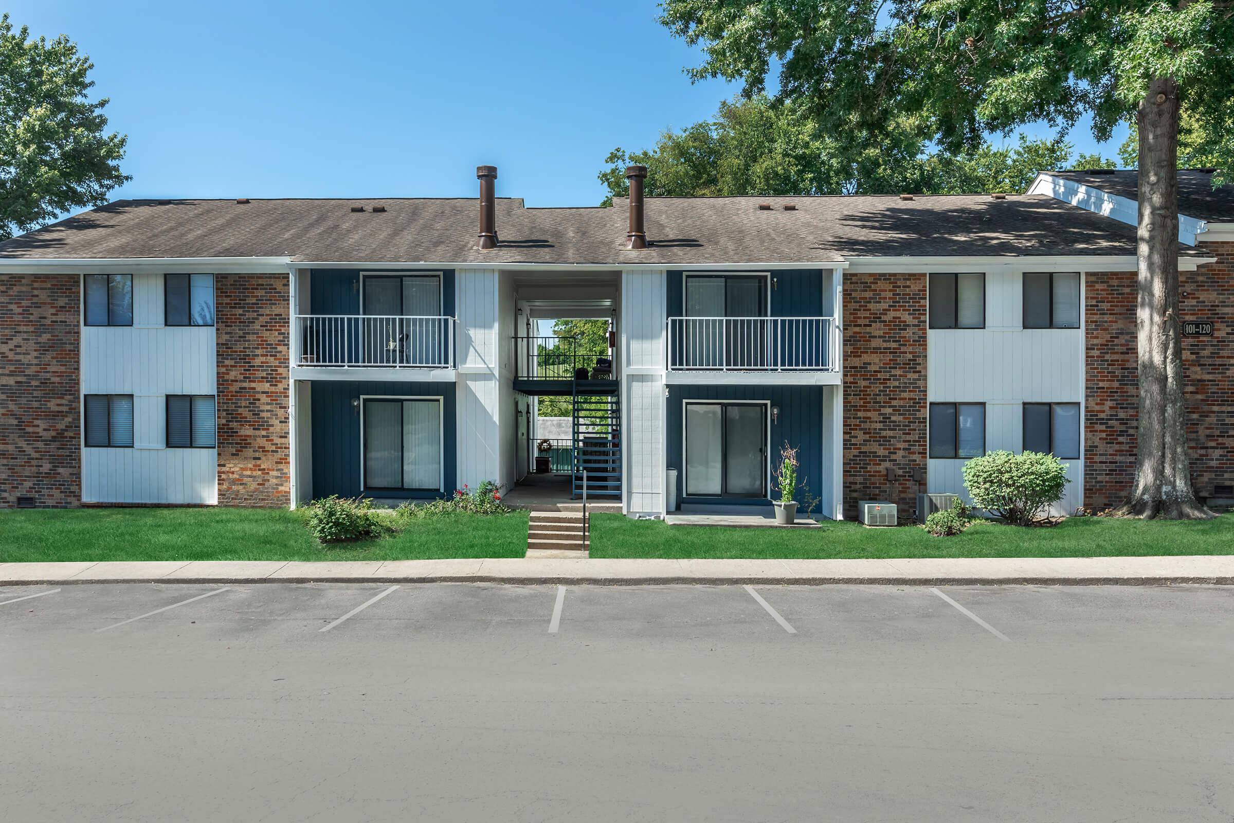 View of Apartment Building from Parking Lot