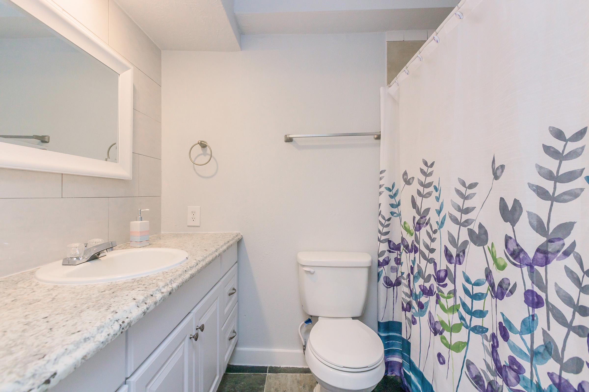 a view of the shower and sink