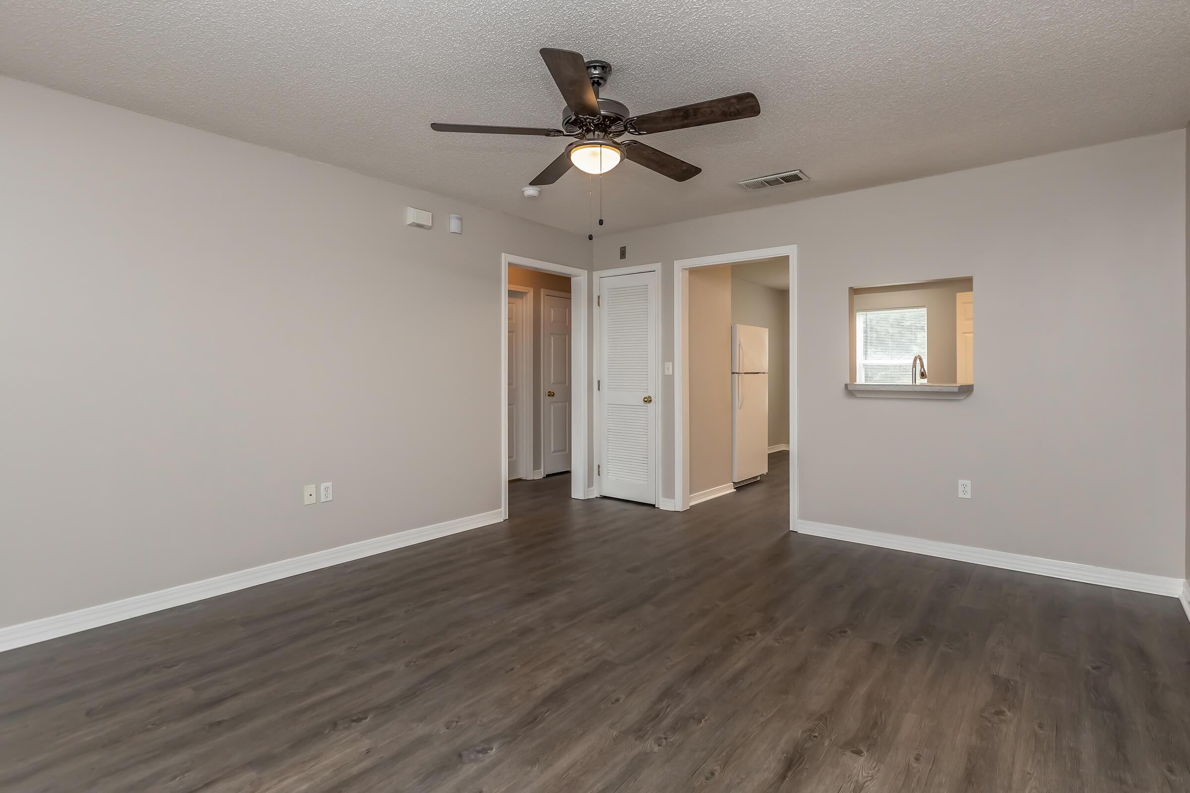 a room with a wood floor