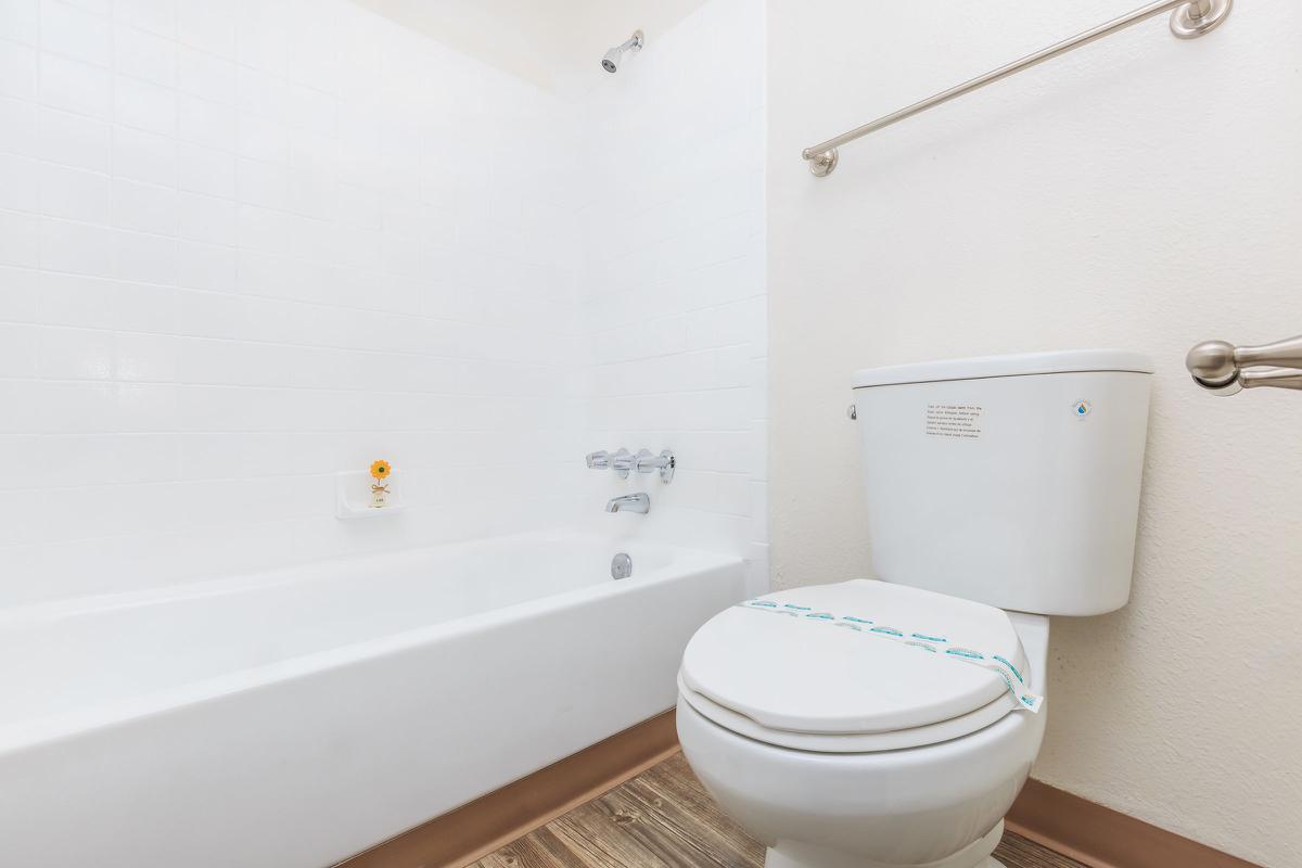 Bathroom with wooden floors