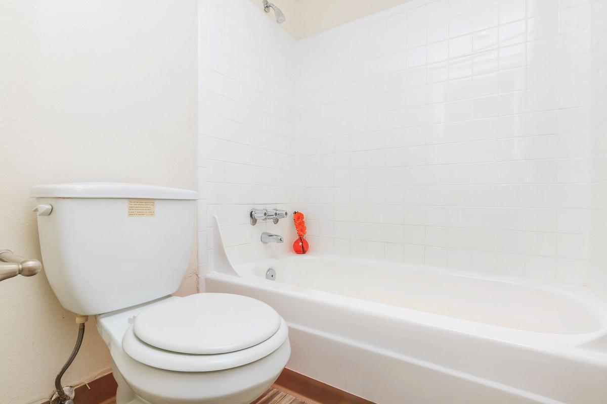 Bathroom with white fixtures