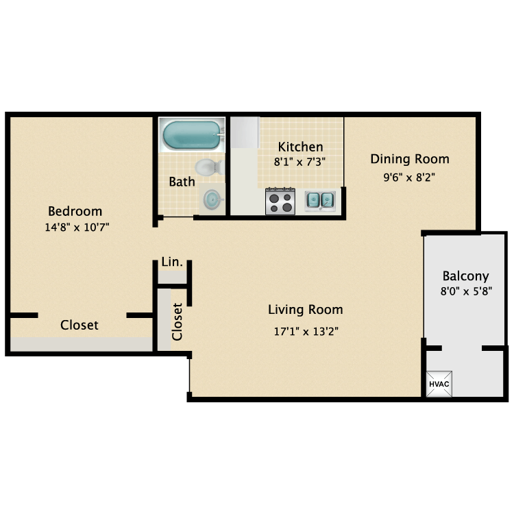 Floor plan image of Courtyard- Renovated