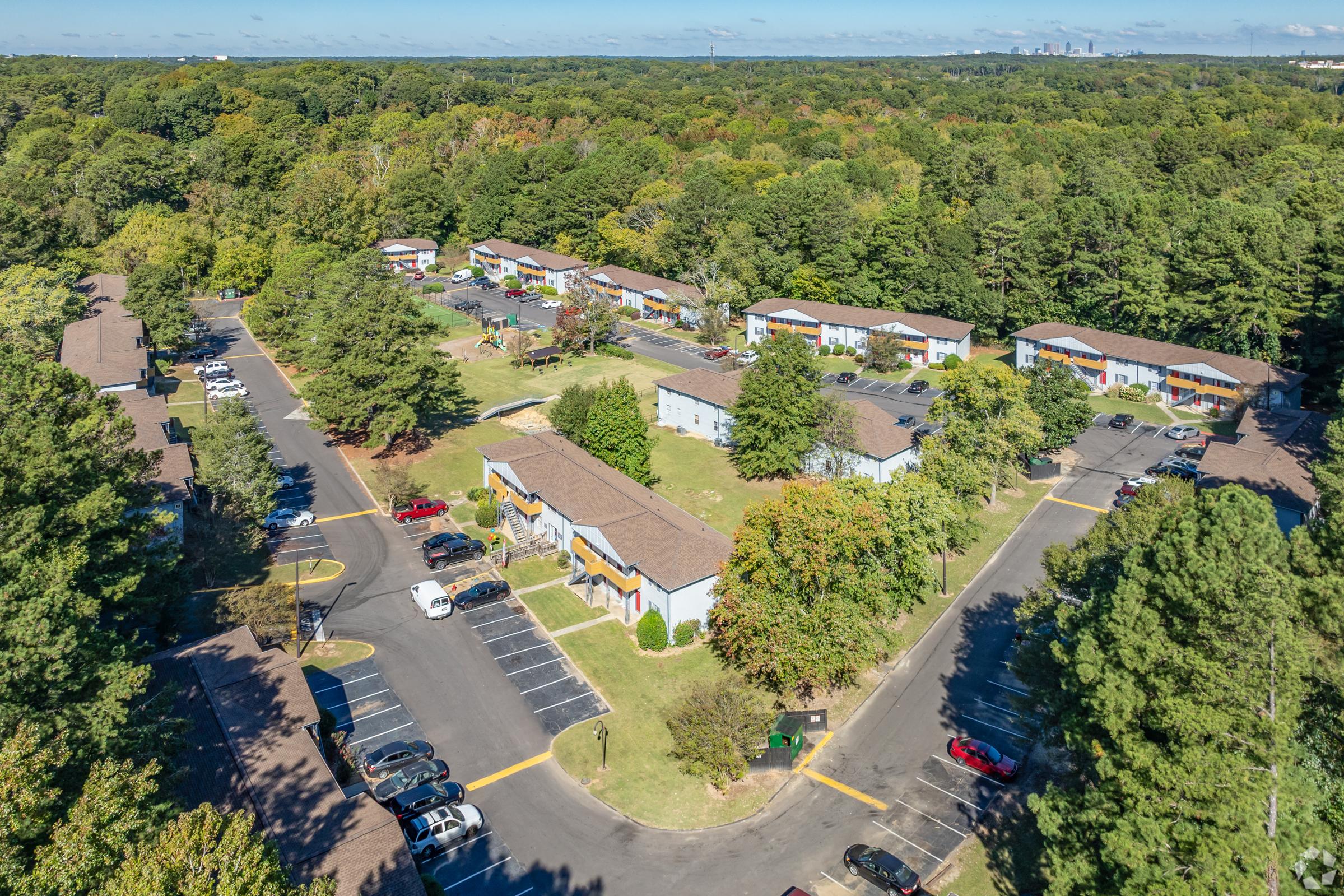 Aerial image of Copa Parque Apartments in Forest Park GA