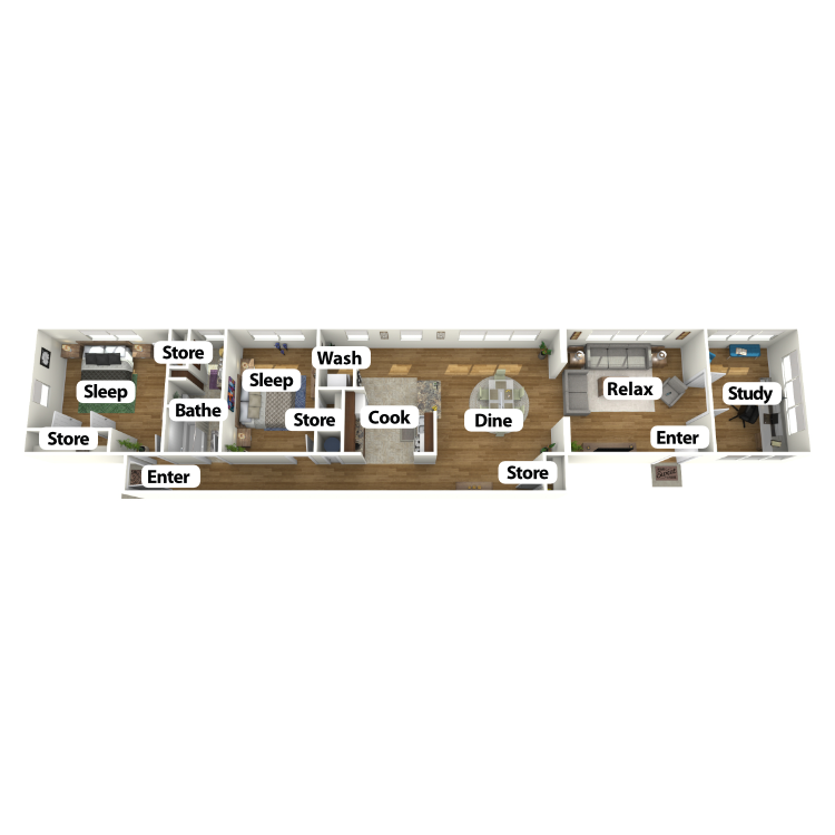 Floor plan image of Sun Room Suite