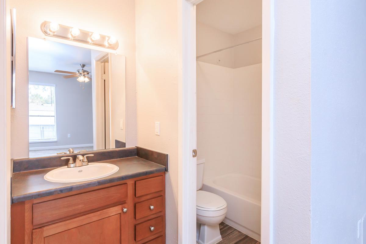 a white sink sitting under a mirror