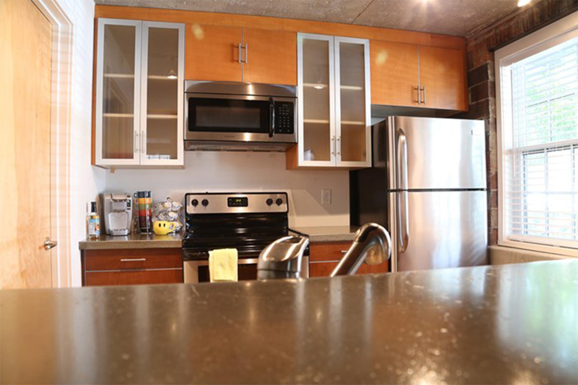 Stainless steel appliances at South Front In Wilmington, North Carolina.