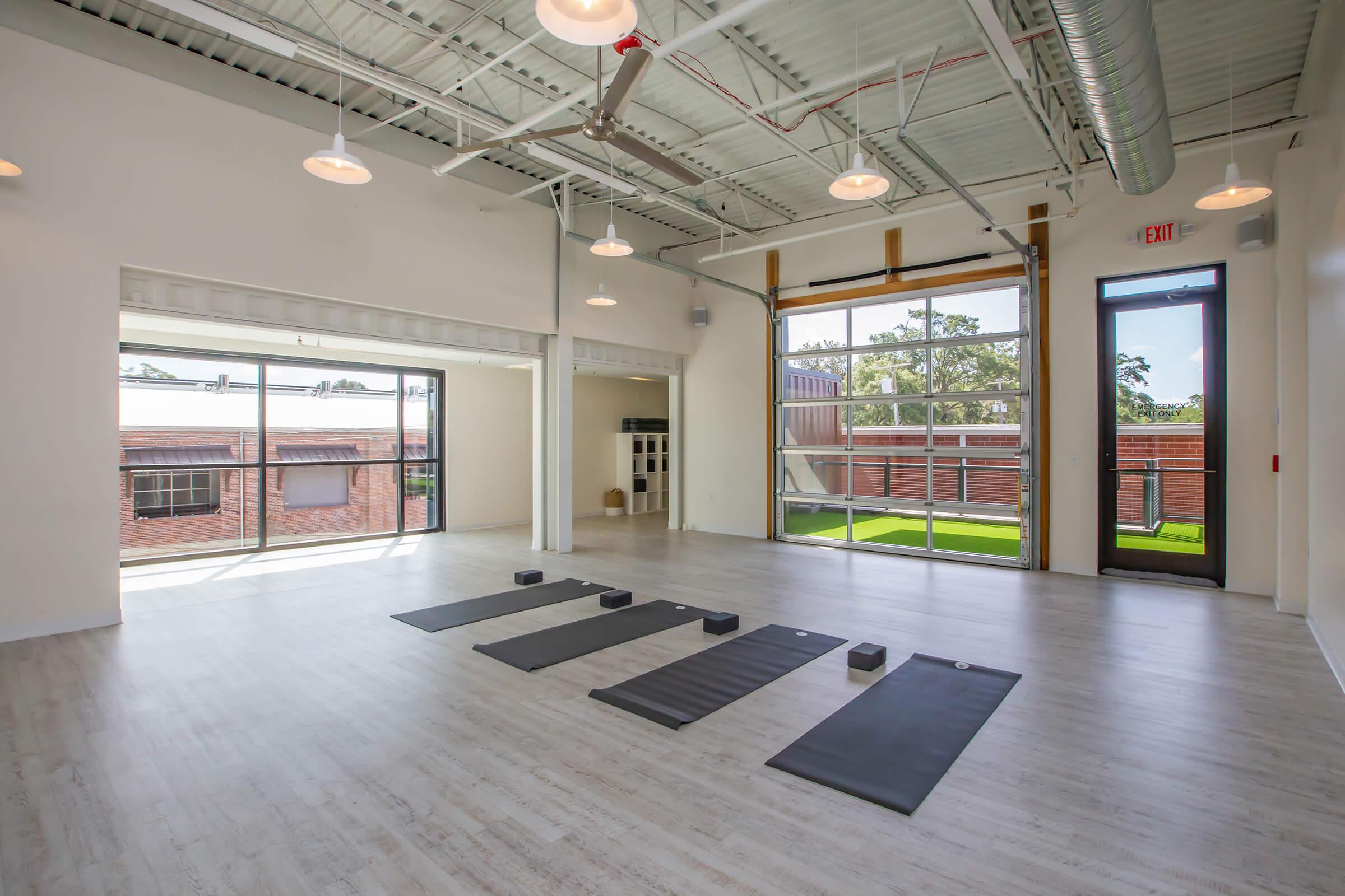 Relax your mind and body with some yoga at South Front In Wilmington, NC.