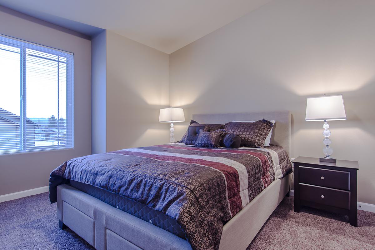 a double bed in a hotel room